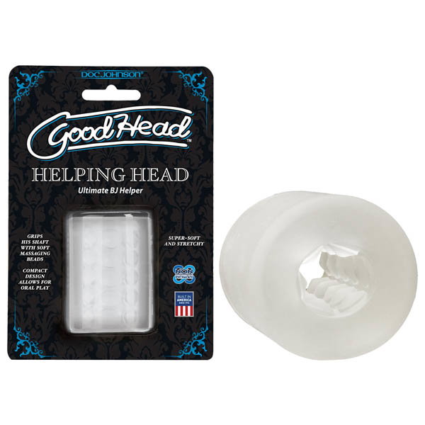 Doc Johnson GoodHead UltraSkyn Helping Head clear mini stroker with textured interior