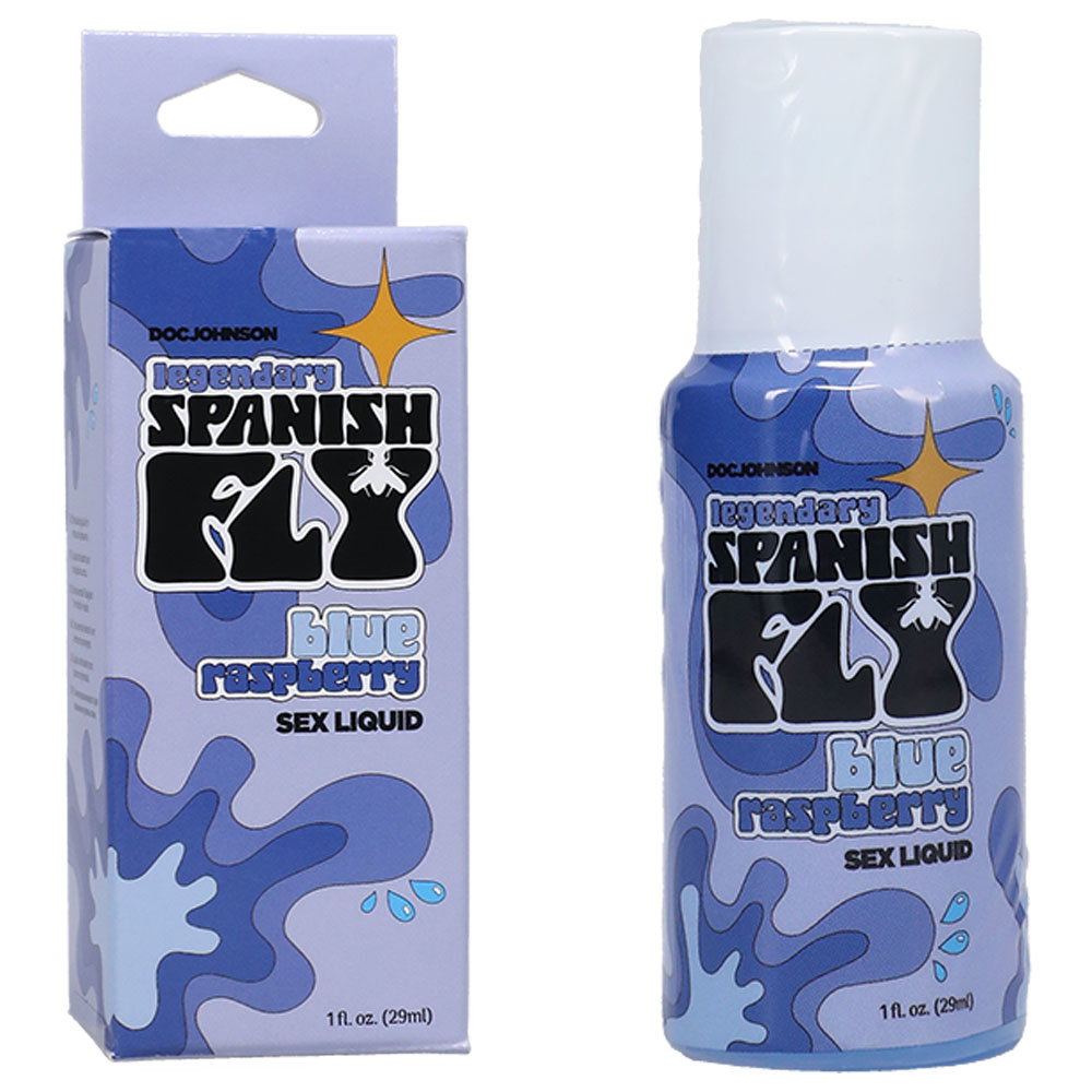 Doc Johnson Spanish Fly sex liquid, blue raspberry flavour, 29ml bottle