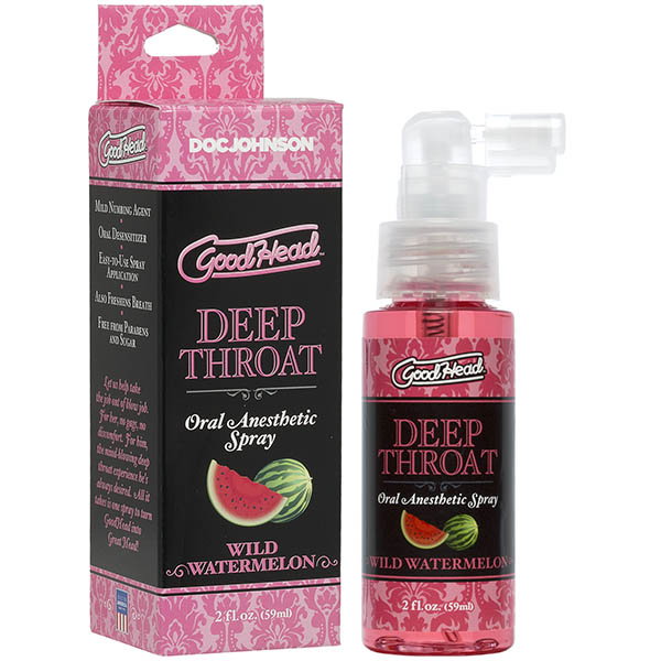Doc Johnson GoodHead Deep Throat Spray, Wild Watermelon flavour, 59ml bottle with spray nozzle