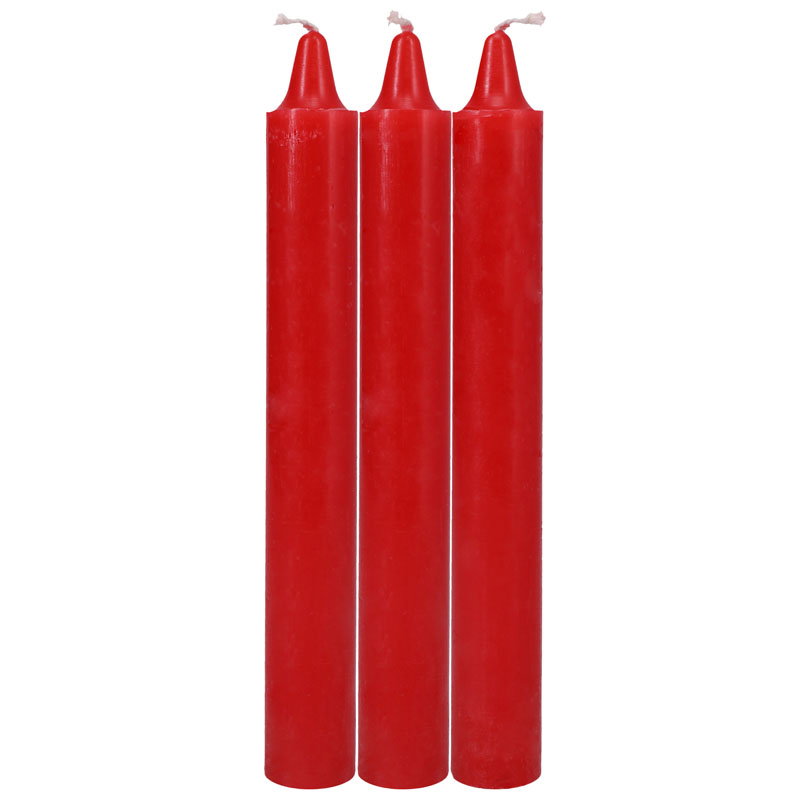 Doc Johnson Japanese Drip Candles, three-pack of red wax play candles