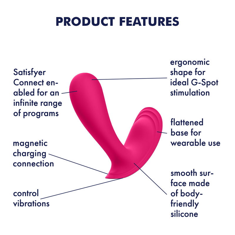 Satisfyer Top Secret app-controlled wearable vibrator - Pink | Little Desires