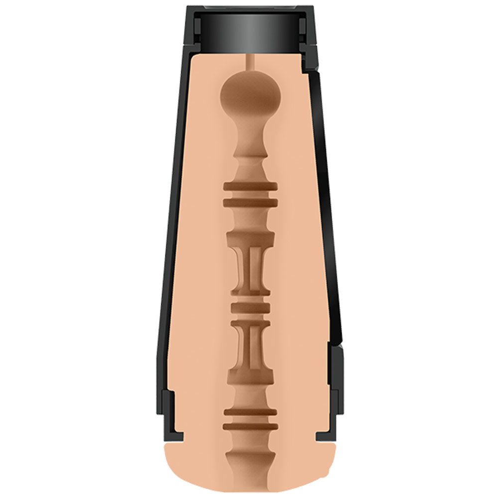 Doc Johnson Main Squeeze Sybil hard-case masturbator with textured ULTRASKYN sleeve