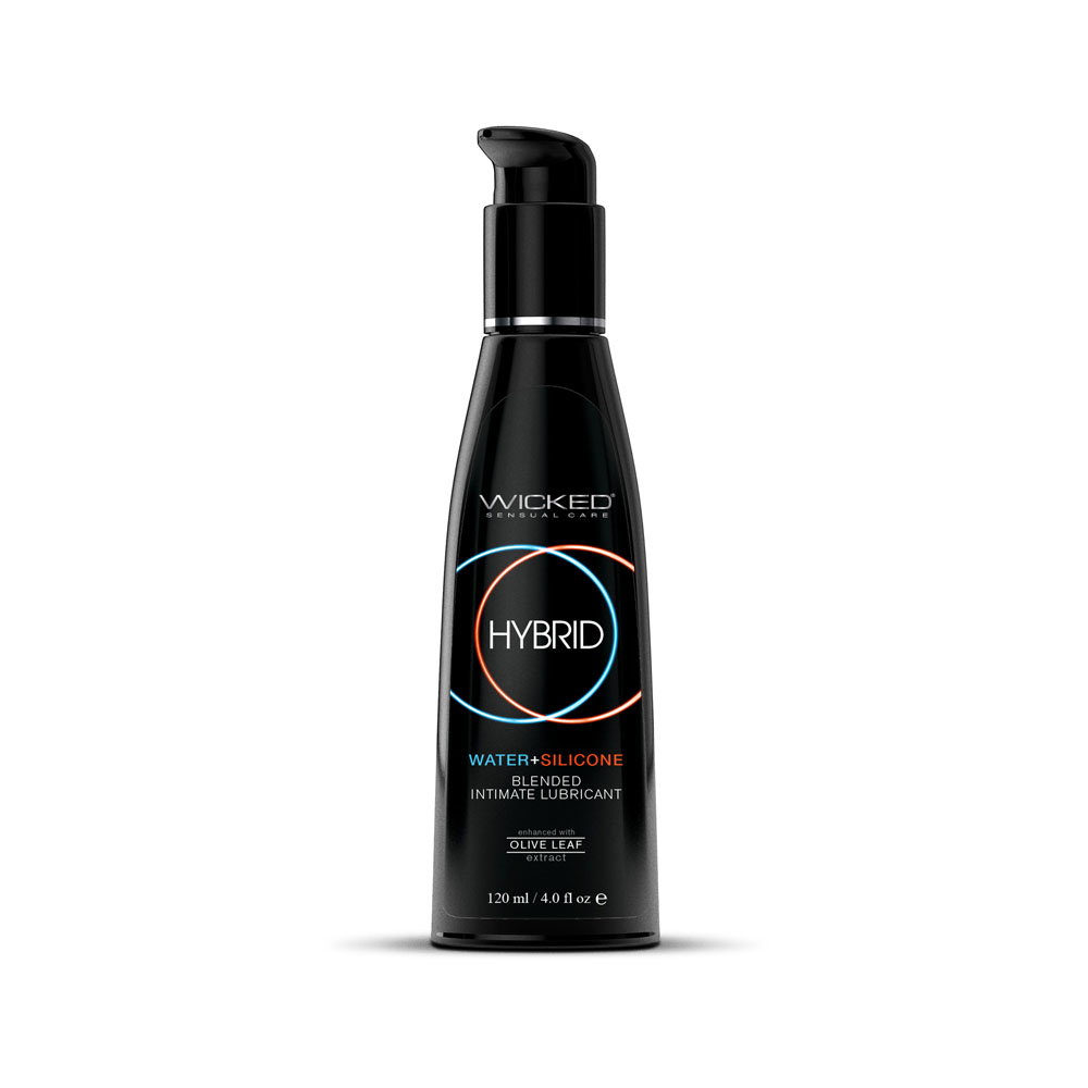 Bottle of Wicked Hybrid personal lubricant