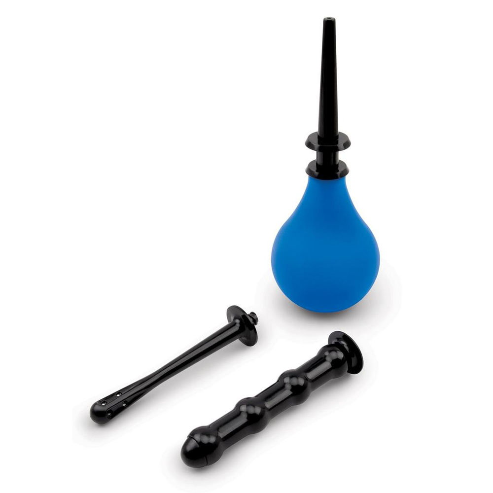 AquaClean 4 piece douche set with bulb, three interchangeable nozzles, travel bulb and storage bag
