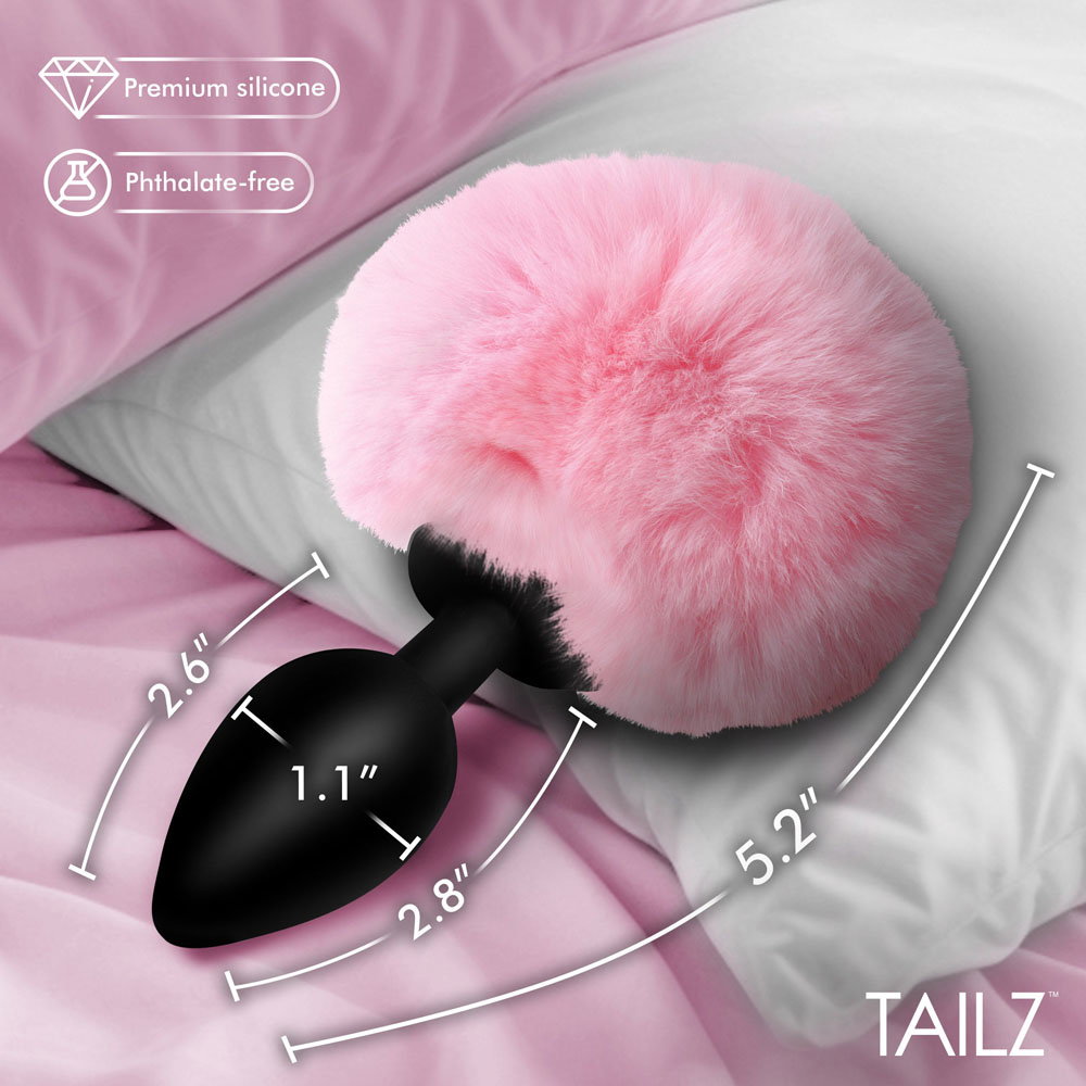 Tailz Fluffy Bunny Tail Silicone Plug - Pink — image 4