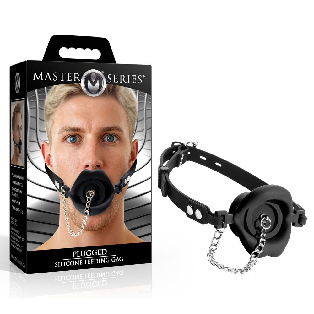 Master Series Plugged Dual-Function Open-Mouth Gag — image 1