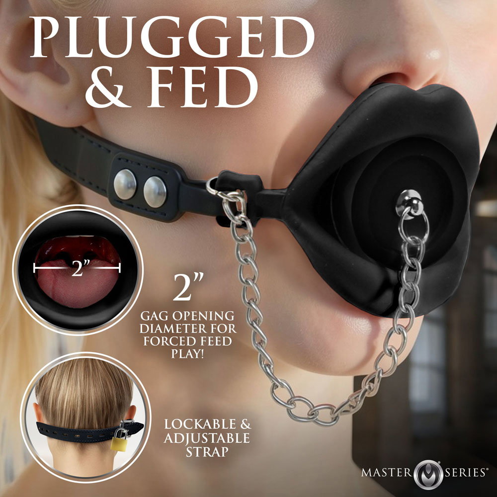 Master Series Plugged Dual-Function Open-Mouth Gag — image 3