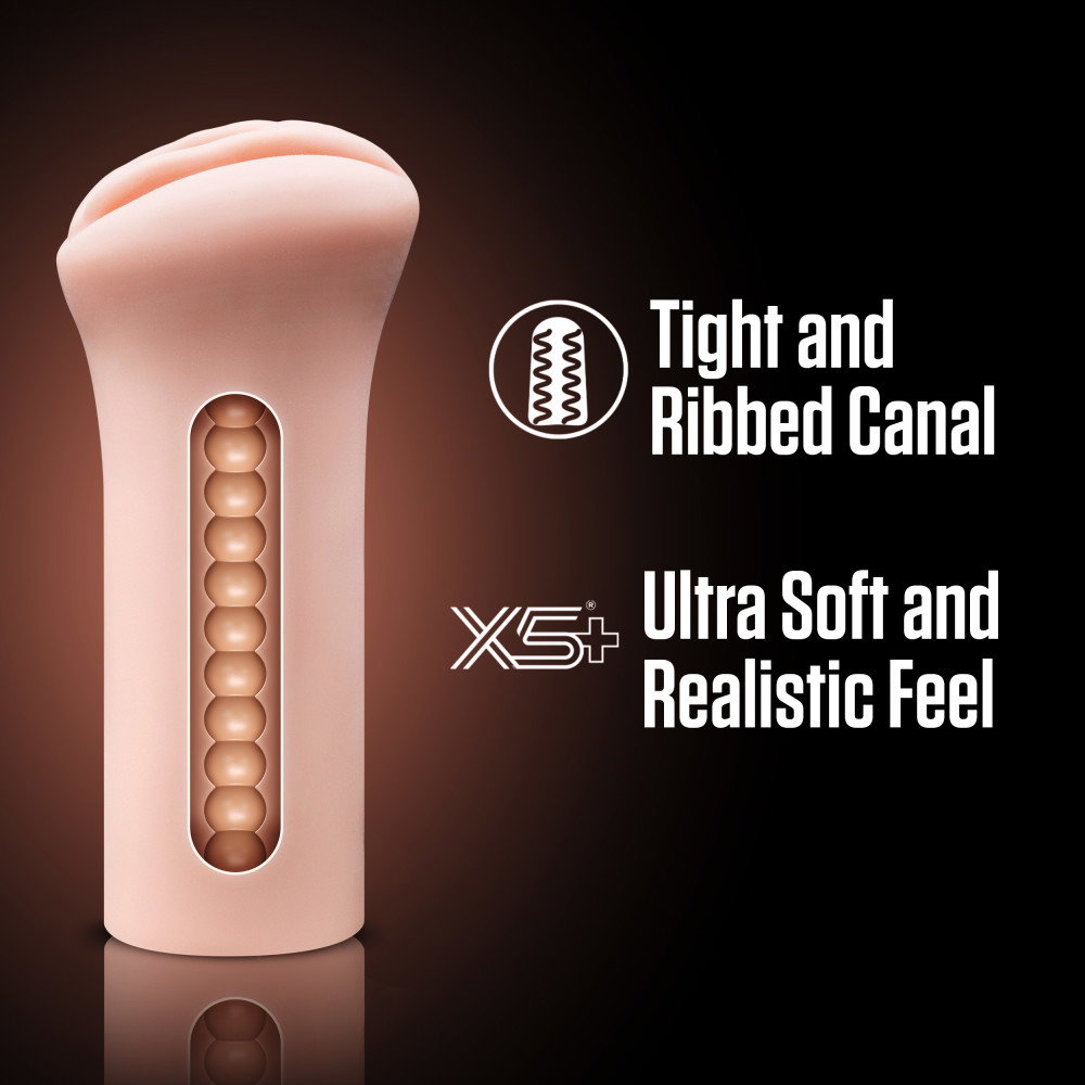 EnLust Ashlynn flesh-coloured open-ended masturbator stroker with ribbed internal texture