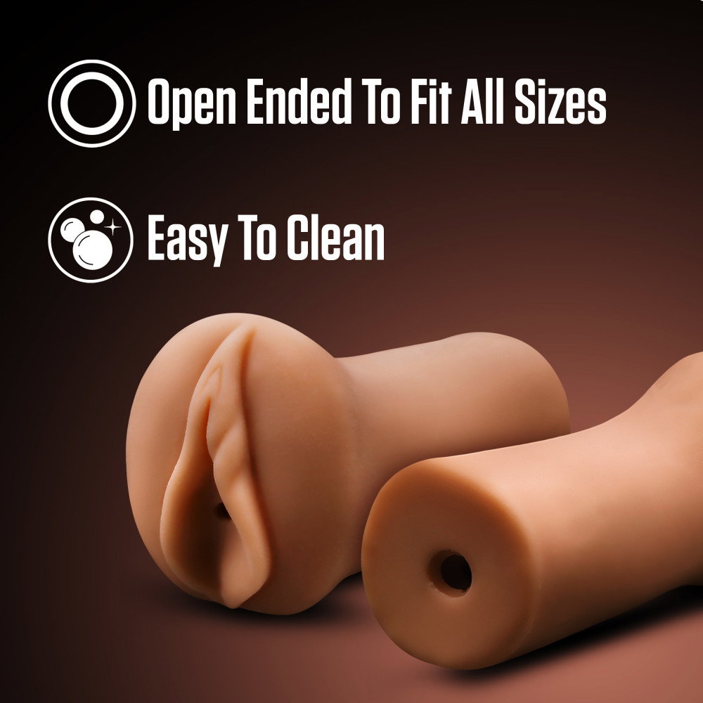 EnLust Molly tan open-ended masturbator stroker with ribbed texture