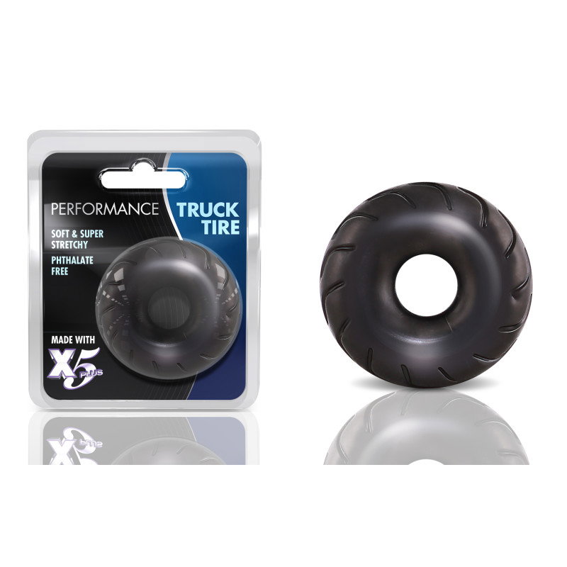 Blush Performance Truck Tire cock ring in black with textured tyre-inspired design