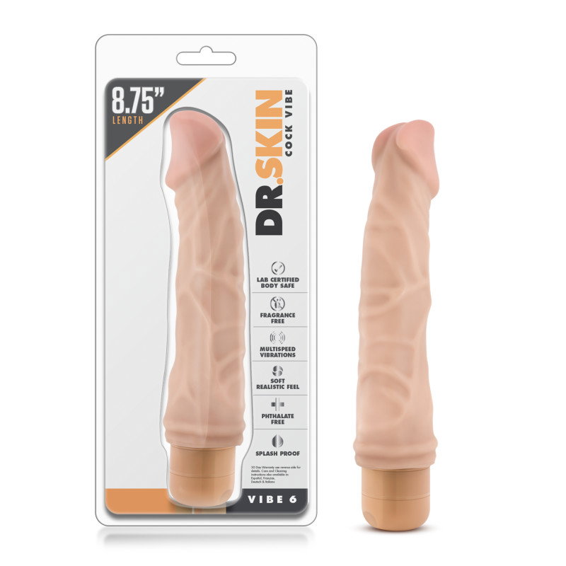 Dr. Skin Vibe 6 flesh-tone realistic vibrator with twist-dial base