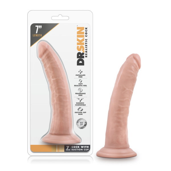 Dr. Skin 7 inch flesh-tone realistic dildo with suction cup base