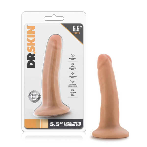 Dr. Skin 5.5 inch flesh-coloured realistic dildo with suction cup base