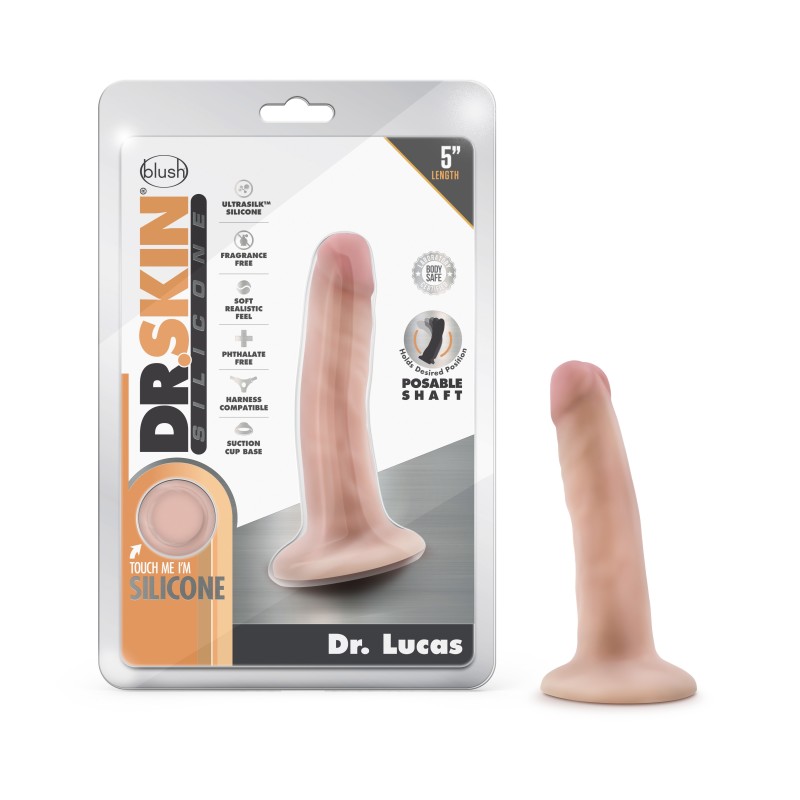 Dr. Skin Dr. Lucas 5'' realistic silicone dildo in flesh tone with suction cup base