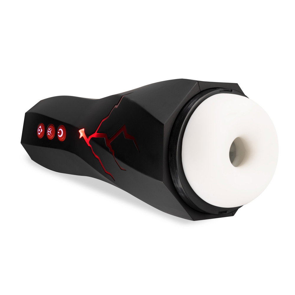 M for Men Storm automatic stroker with removable textured sleeve and USB charging cable