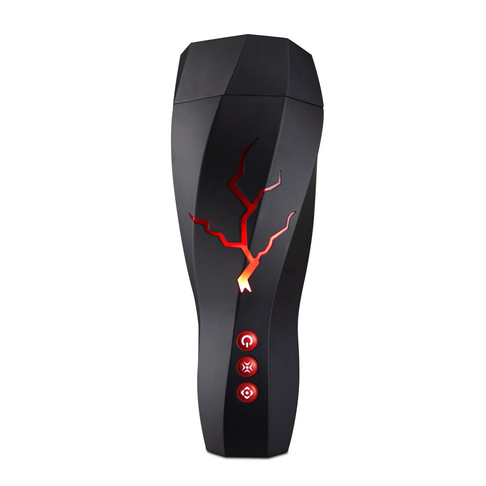 M for Men Storm automatic stroker with removable textured sleeve and USB charging cable