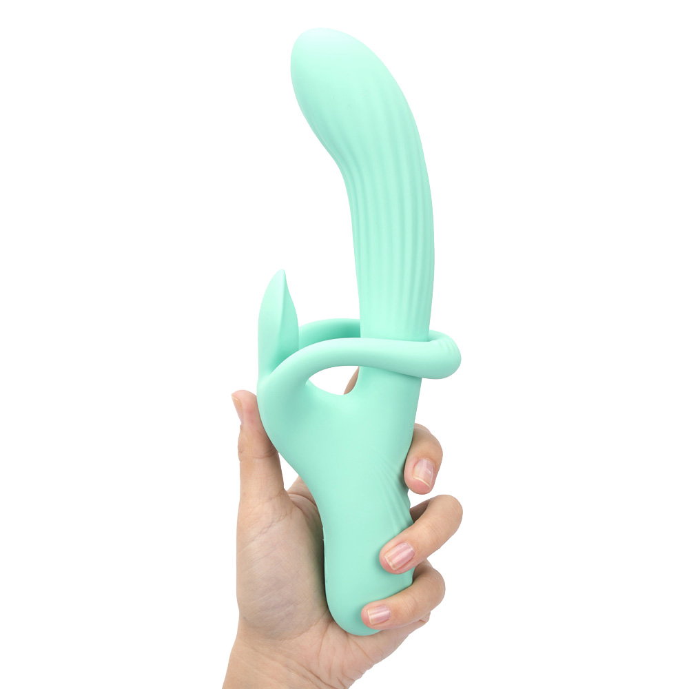 Maia Toys Tenley dual motor gyrating rabbit vibrator in silicone with adjustable external stimulator
