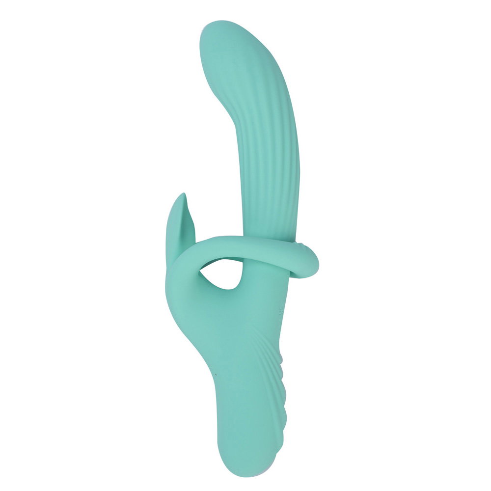 Maia Toys Tenley dual motor gyrating rabbit vibrator in silicone with adjustable external stimulator