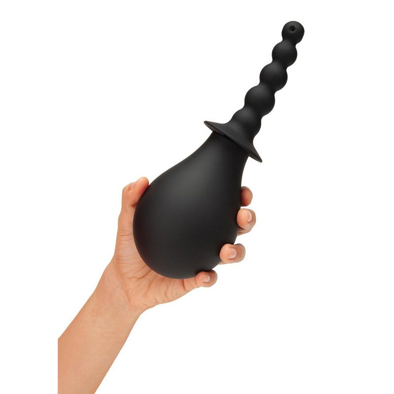 CleanScene 4 piece soft squeeze beaded anal douche set with bulbs, silicone tip and storage bag