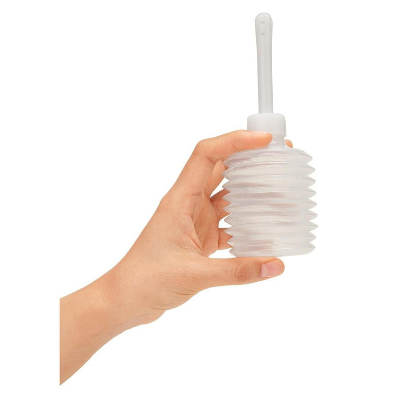 CleanScene 4 piece soft squeeze beaded anal douche set with bulbs, silicone tip and storage bag
