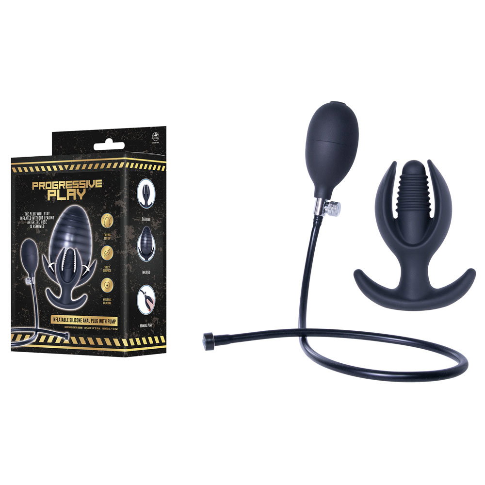 Progressive Play Inflatable Silicone Anal Plug with Pump - Excellent Power — image 1