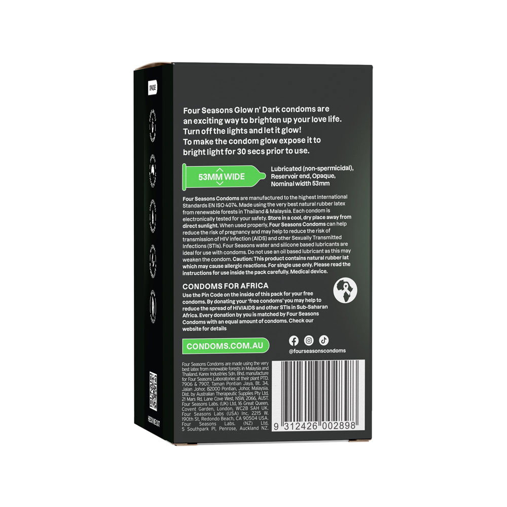Four Seasons Glow in the Dark Condoms 8 Pack | Little Desires