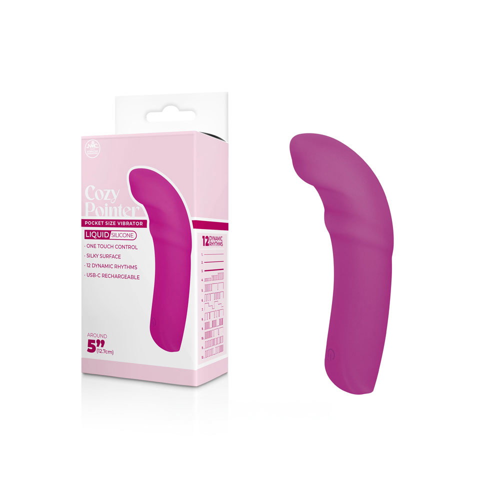 Excellent Power Cozy Pointer pink rechargeable mini vibrator, 12.7 cm compact silicone design