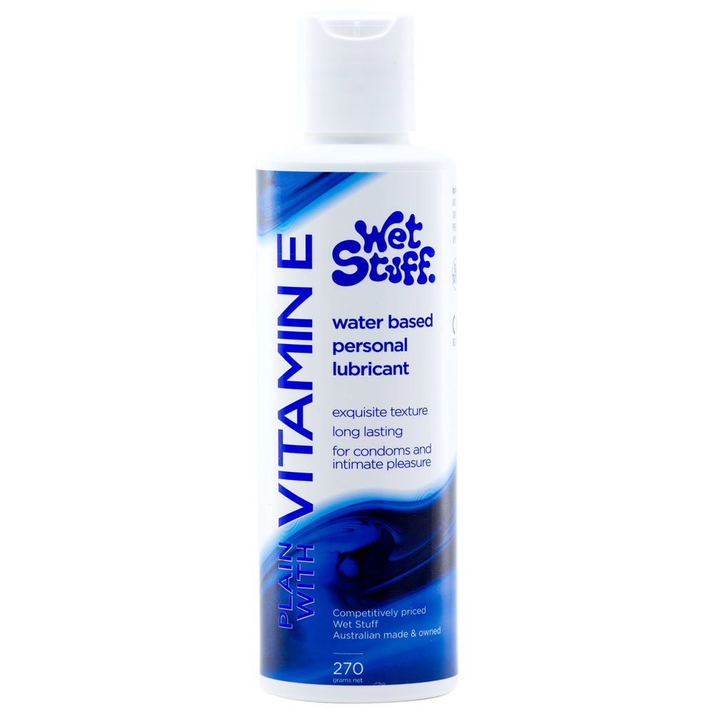 270g bottle of Wet Stuff Plain with Vitamin E water-based lubricant