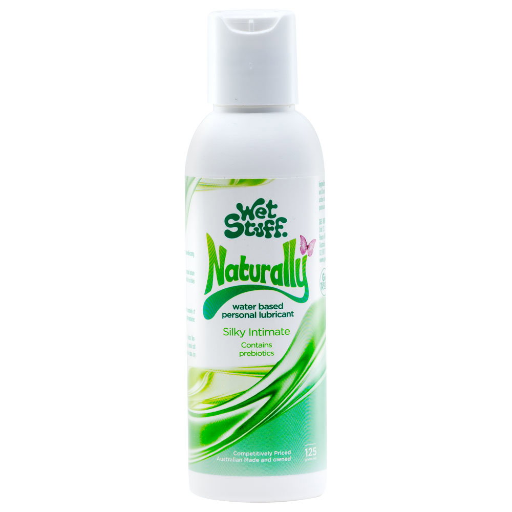 Bottle of Wet Stuff Naturally intimate lubricant, 125g size