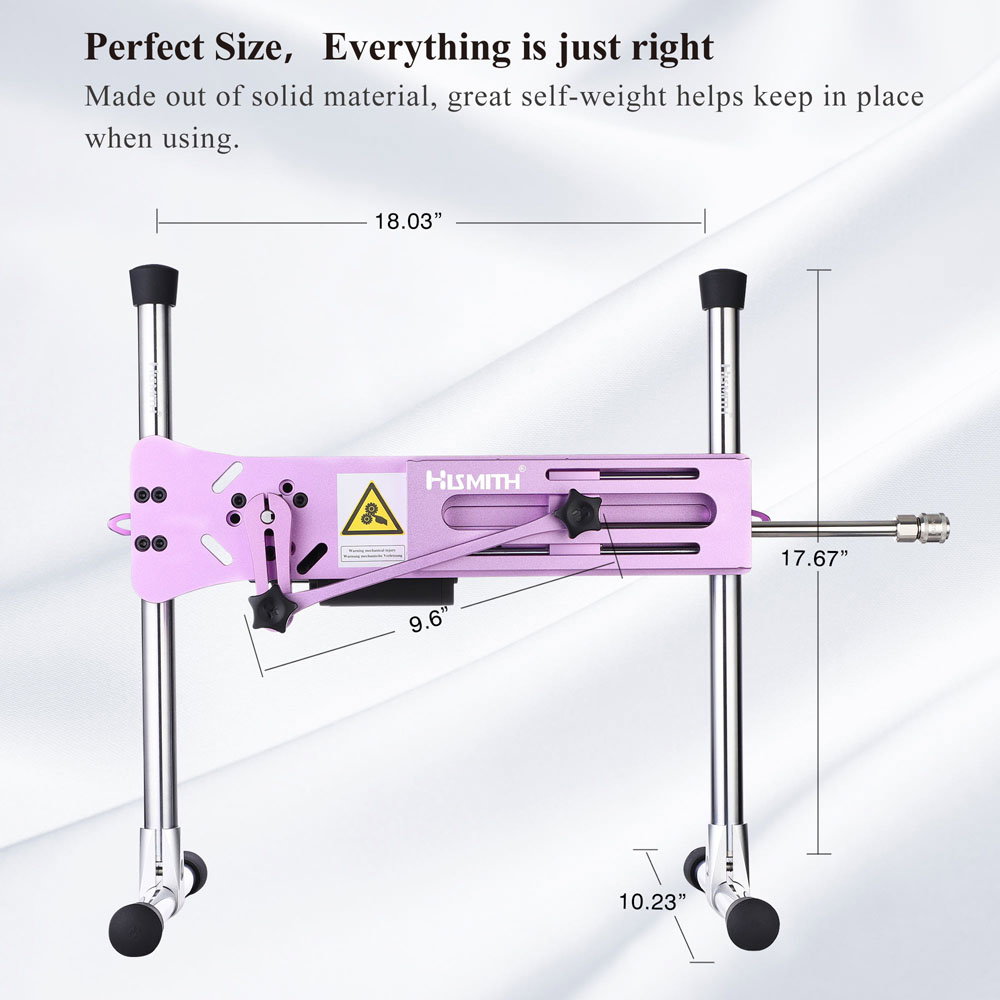 Pink Hismith Premium 3.0 sex machine with adjustable frame, remote controller and silicone attachment