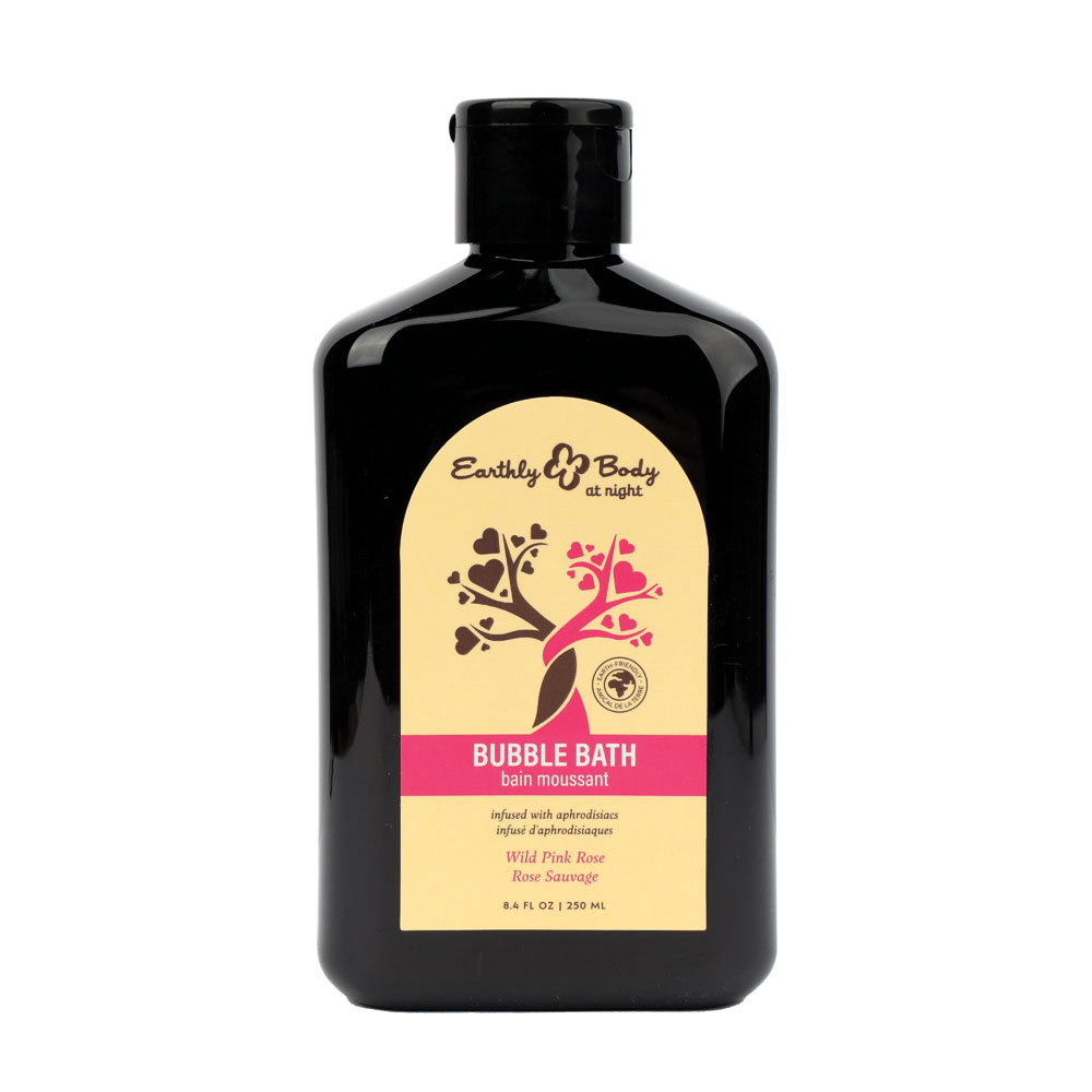 Earthly Body Aphrodisiac Bubble Bath in Wild Pink Rose scent, 250 ml bottle