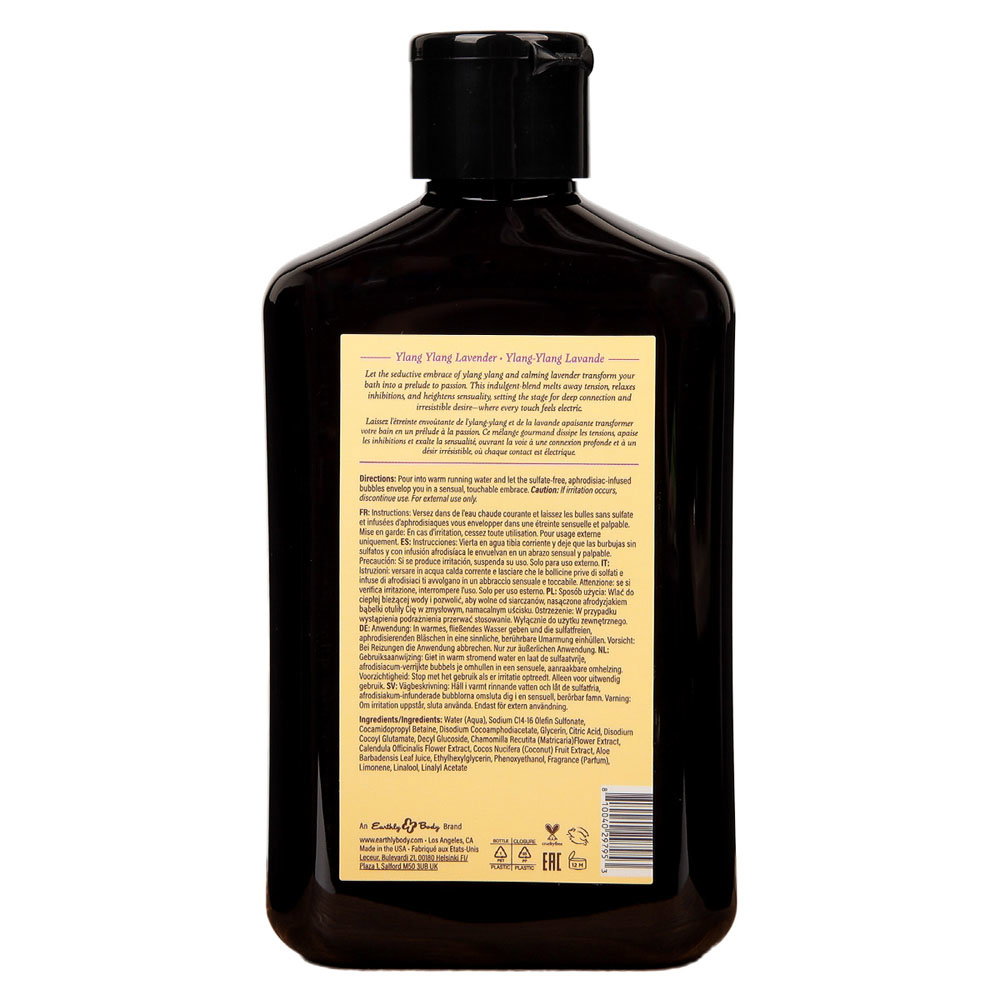 Earthly Body Aphrodisiac Bubble Bath in Ylang Lavender scent, 250 ml bottle