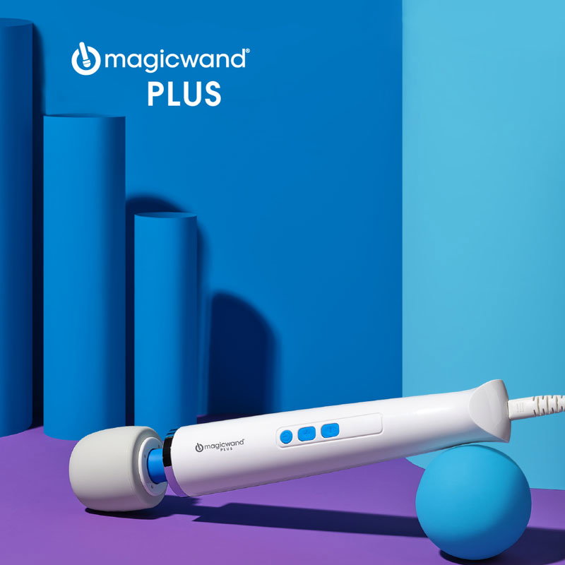 Magic Wand Plus corded wand massager with soft silicone head and flexible neck