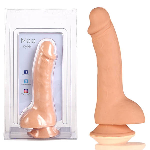 Maia KYLE 8-inch flesh-toned silicone dong with suction cup base