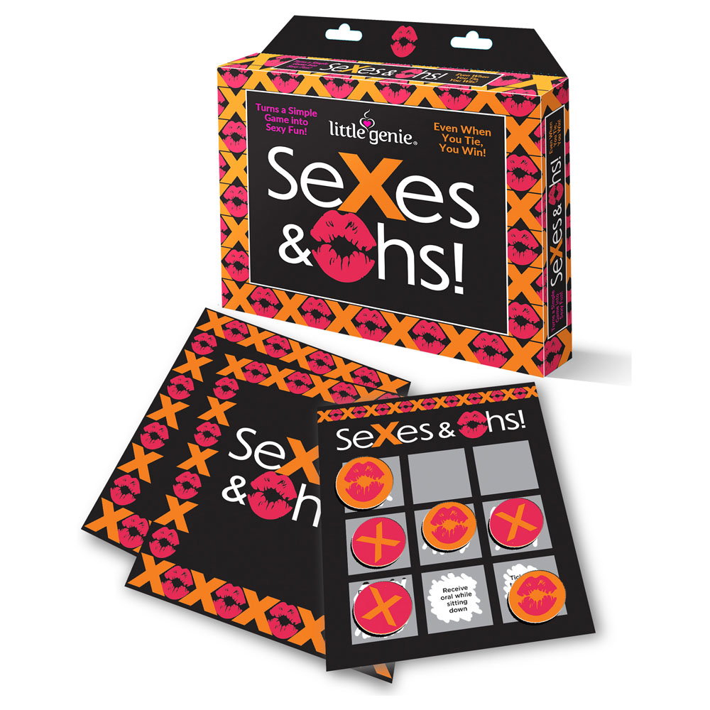 SeXes and Oh's Scratch-Off Game by Little Genie, tic-tac-toe style game with scratch-off cards and X & O markers
