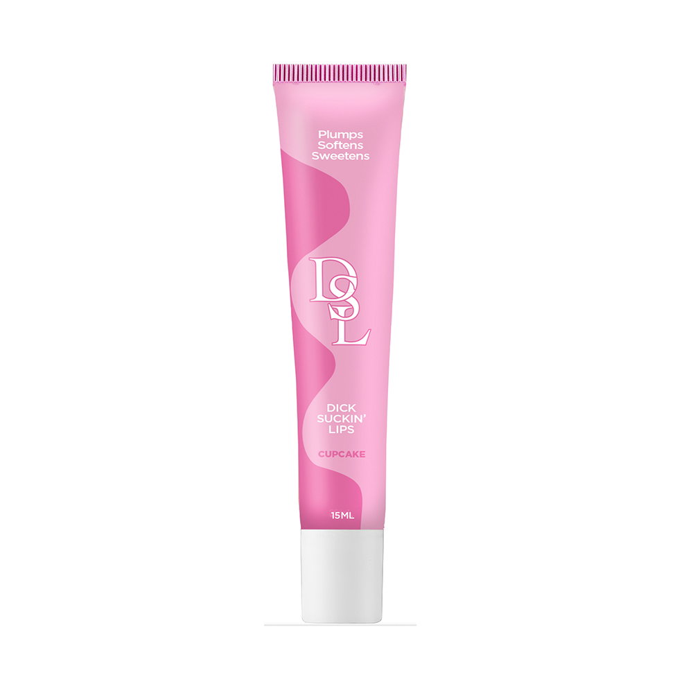 DSL Dick Sucking Lips Plumping Serum in Cupcake flavour with built-in applicator