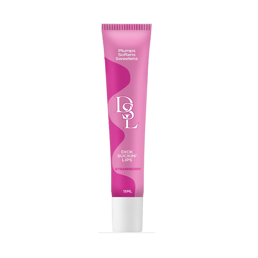 DSL Dick Sucking Lips Lip Plumping Serum in Strawberry flavour with applicator wand