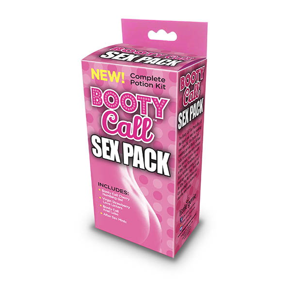Little Genie Booty Call 4-piece set: numbing gel, strawberry massage oil, lubricant and after-sex mint