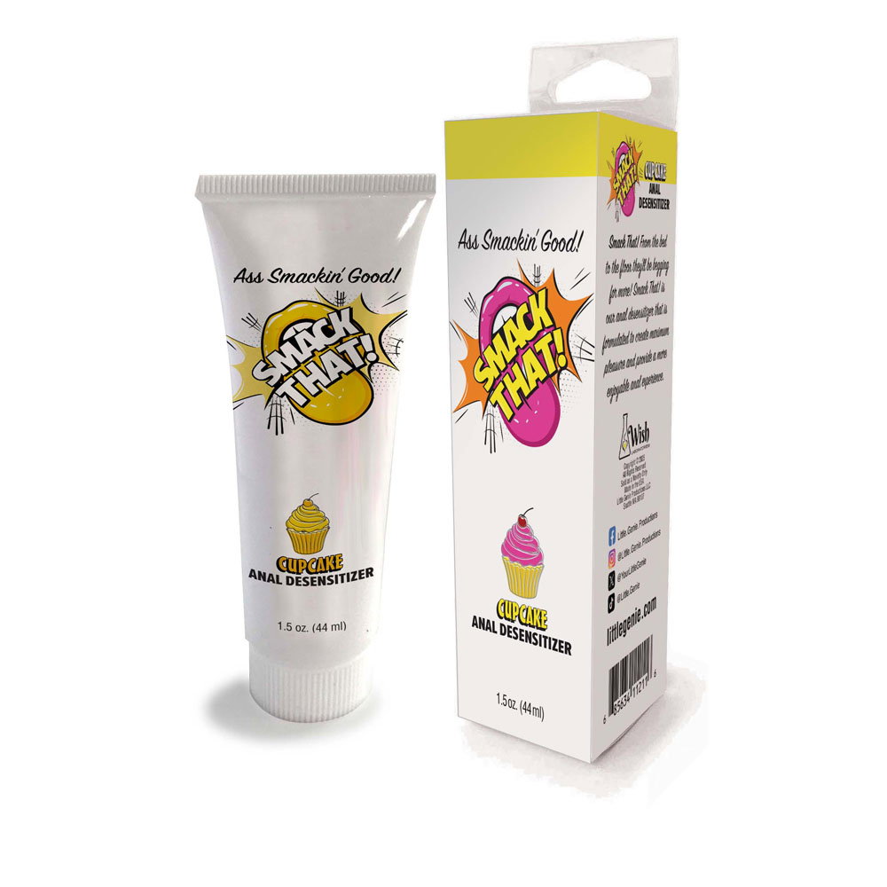 Little Genie Smack That! Anal Desensitiser Cupcake flavour gel, 44ml tube with flip cap