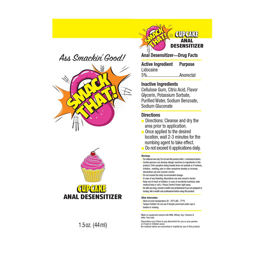 Little Genie Smack That! Anal Desensitiser Cupcake flavour gel, 44ml tube with flip cap