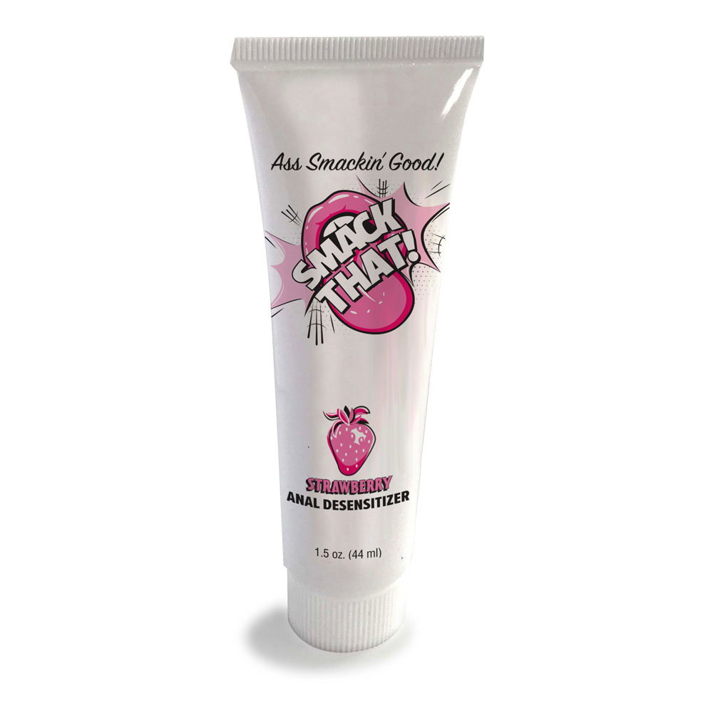 Little Genie Smack That! Anal Desensitiser gel tube, Strawberry flavour, 44ml with flip cap