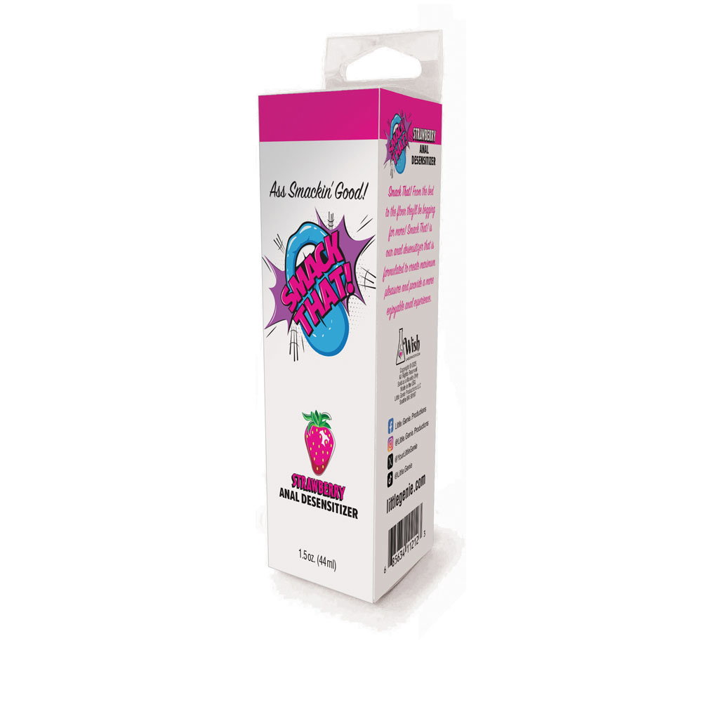 Little Genie Smack That! Anal Desensitiser gel tube, Strawberry flavour, 44ml with flip cap