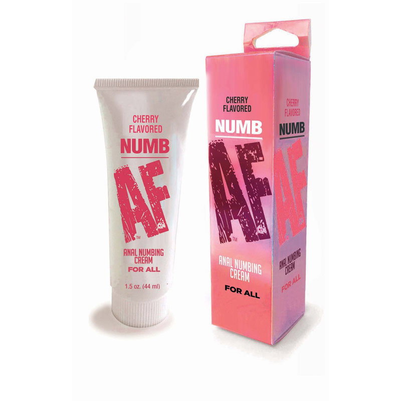 Little Genie Numb AF cherry anal desensitizer cream, 44 ml screw-cap tube