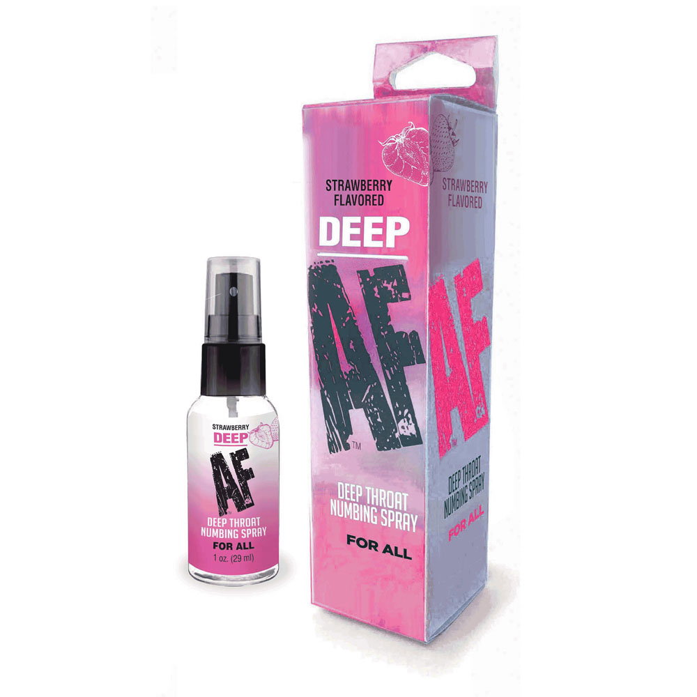 Little Genie Deep AF strawberry numbing throat spray bottle, 29 ml