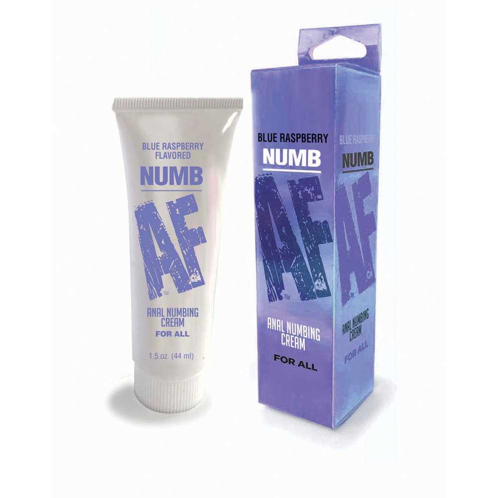 Numb AF Anal Numbing Cream Blue Raspberry, 44ml tube with screw-cap lid
