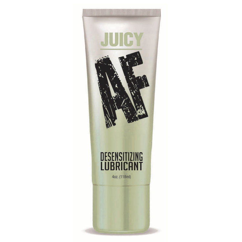Bottle of Juicy AF Desensitising Gel lubricant, 118ml, by Little Genie