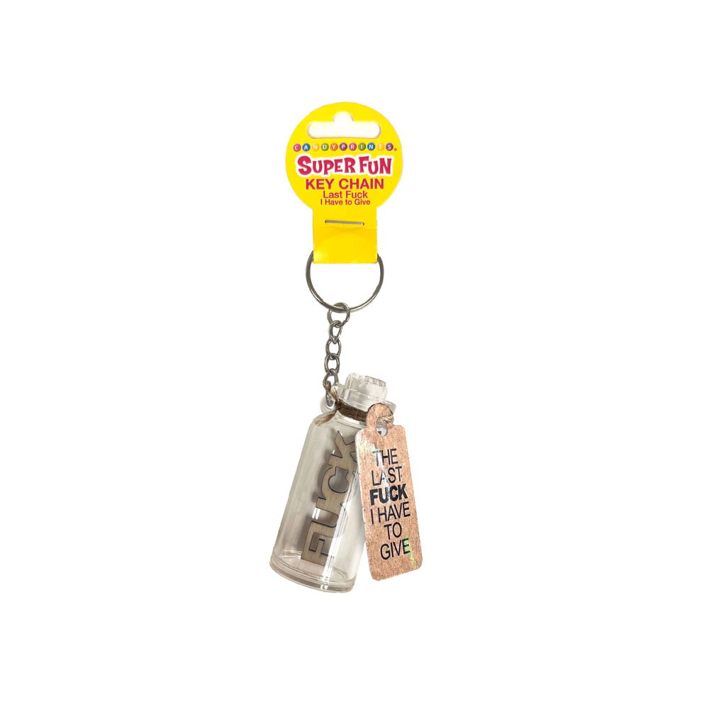 Little Genie Super Fun novelty keychain with cheeky printed text message