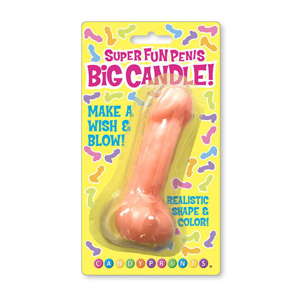 Little Genie Super Fun Big Penis Candle in flesh tone, approximately 10cm tall novelty candle