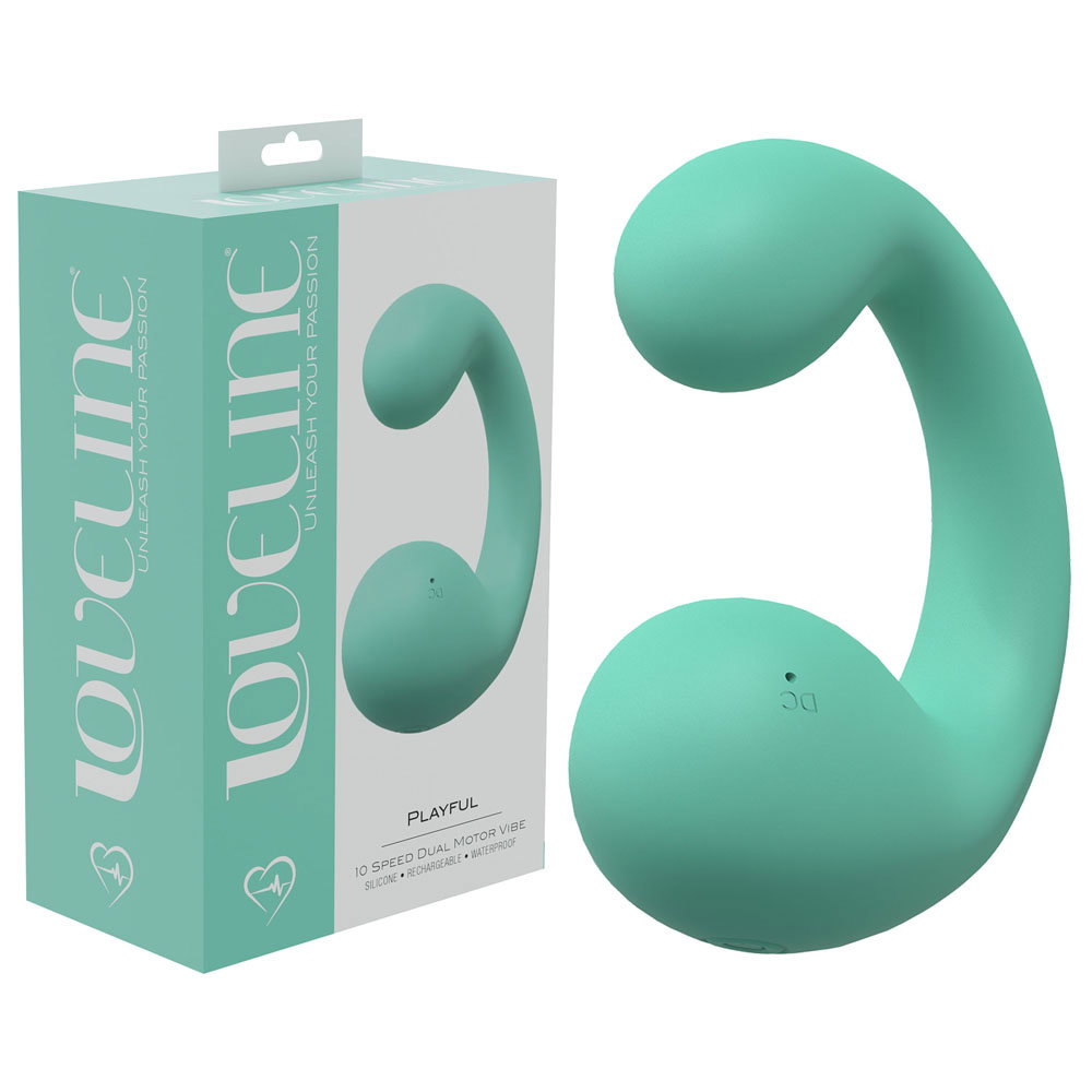 Shots Toys Loveline Playful green silicone vibrator, compact external stimulation design