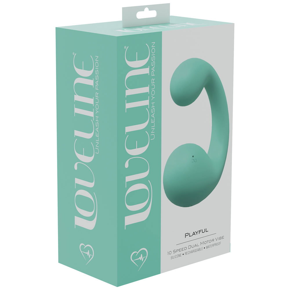 Shots Toys Loveline Playful green silicone vibrator, compact external stimulation design